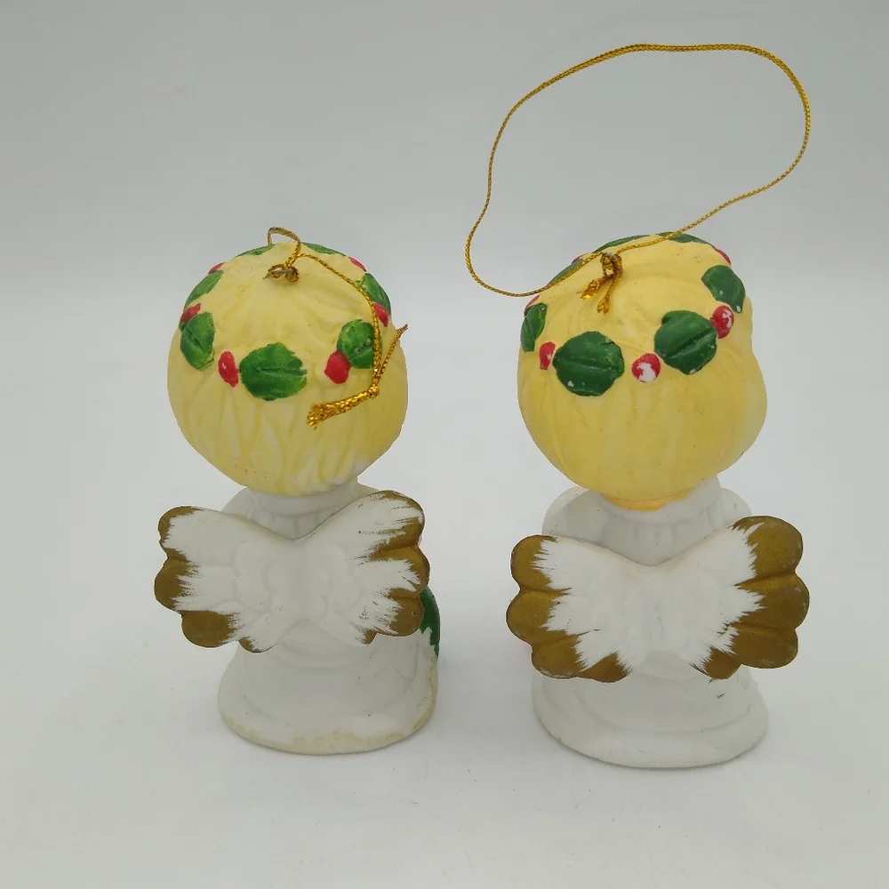 Jamestown China Christmas Cherubs Porcelain Angel Ornaments Set of 4 Vintage Box